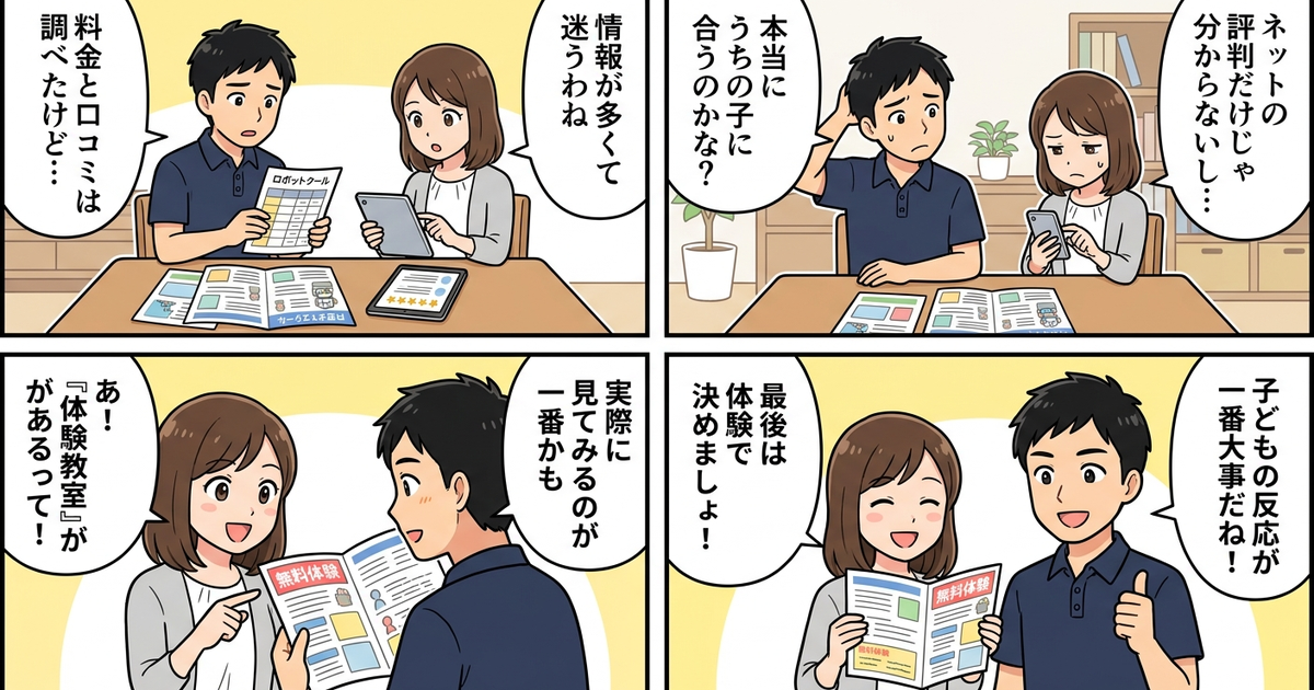 ヒューマンアカデミーロボット教室 口コミ 料金の結論まとめ4コマ漫画