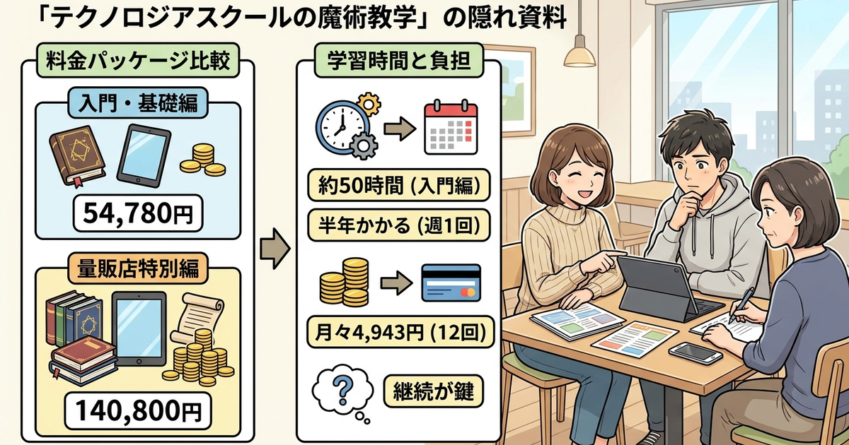 テクノロジア魔法学校の料金体系と購入後に発生する隠れた負担
