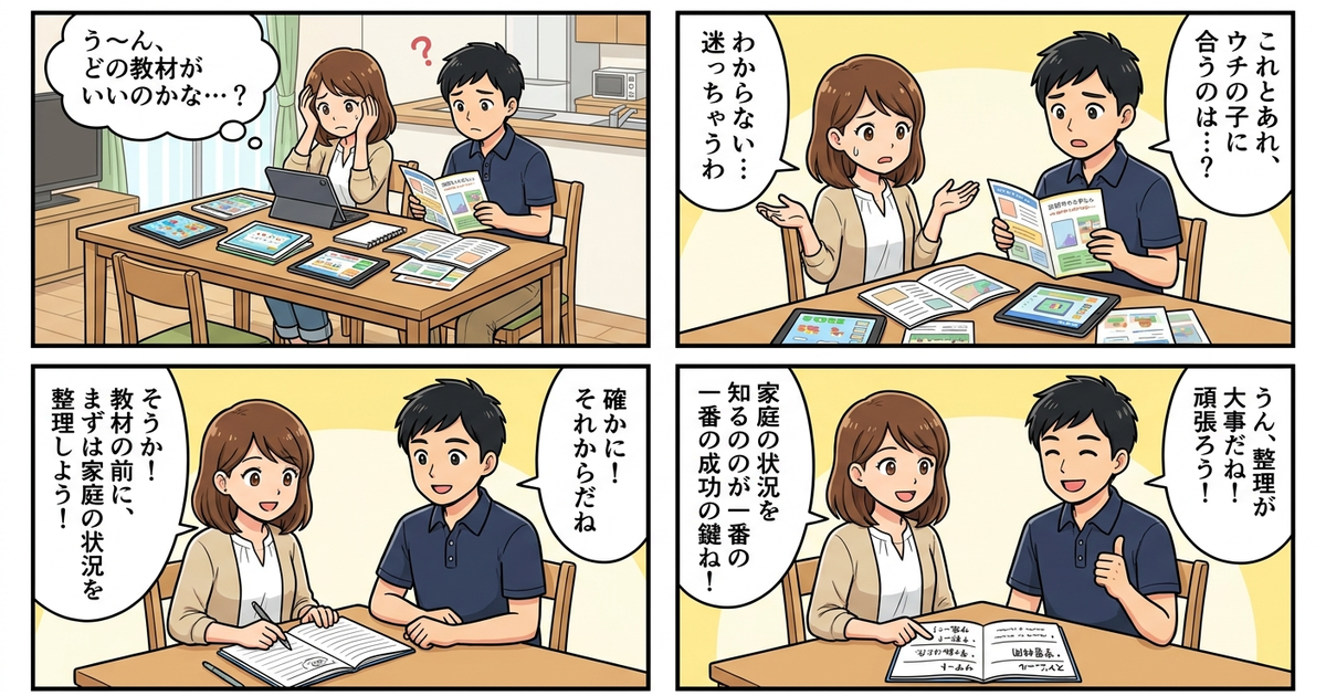 小学生 タブレット学習 教材 比較の結論まとめ4コマ漫画