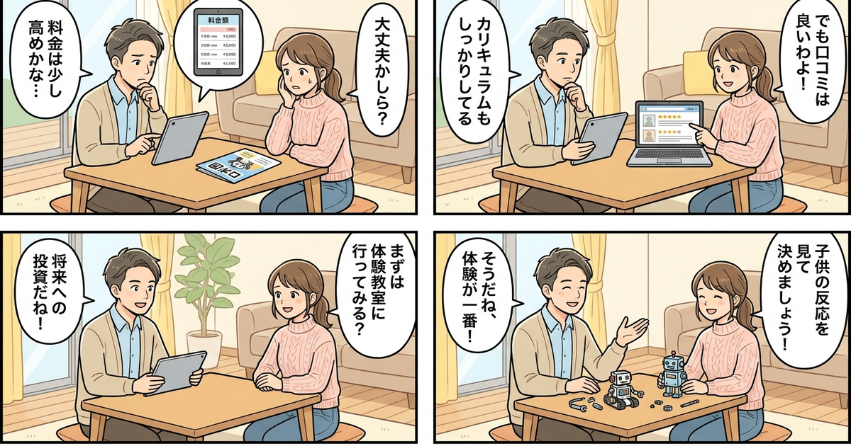 ロボ団 口コミ 料金の結論まとめ4コマ漫画