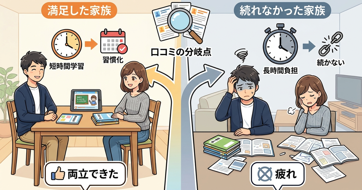 口コミから見えてくる「満足している家庭」と「続かなかった家庭」の分かれ目
