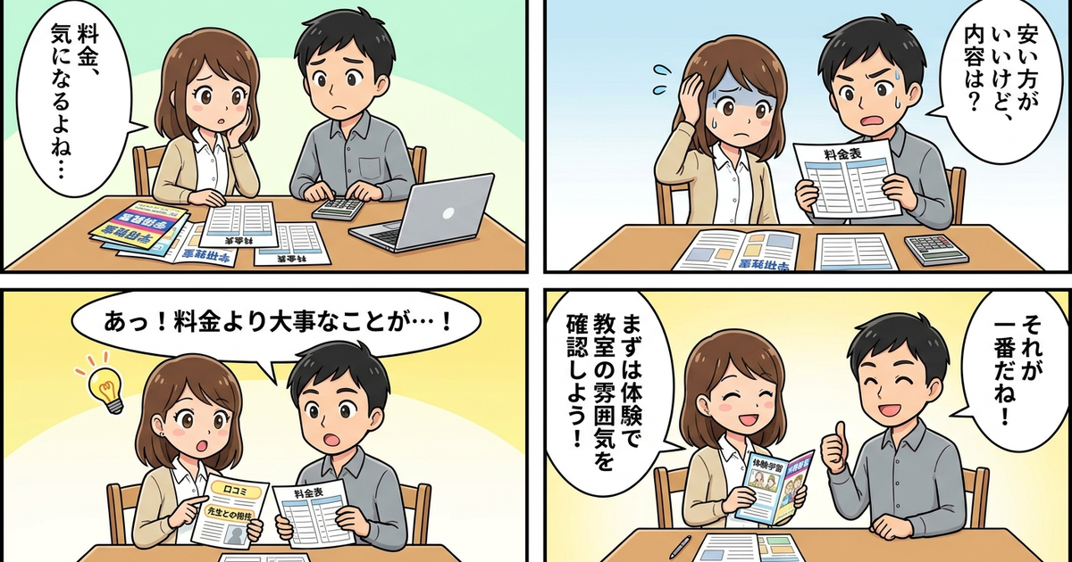 学研教室 口コミ 料金の結論まとめ4コマ漫画