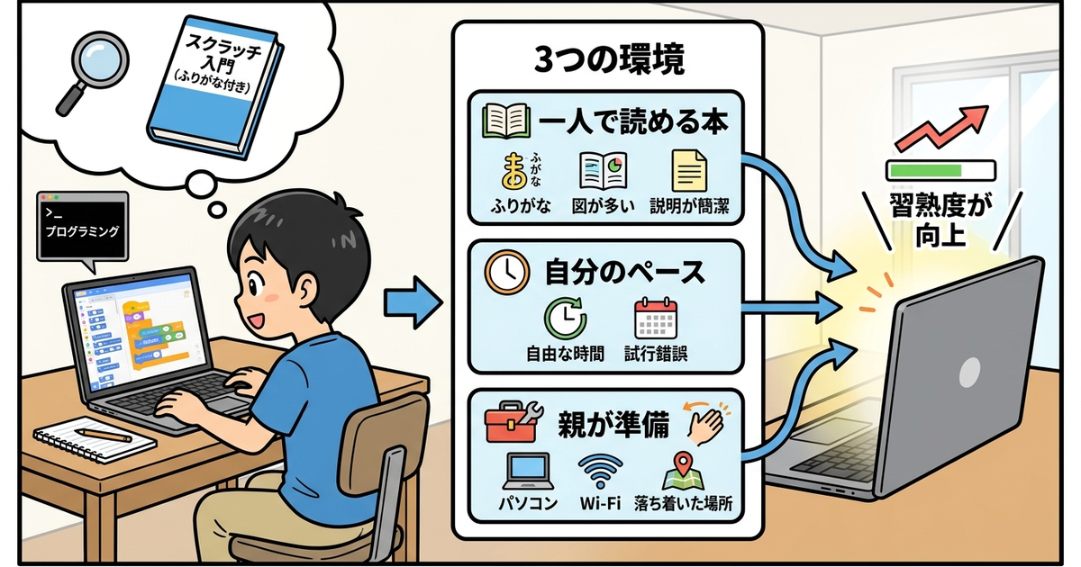 子供がスクラッチを独学で学ぶとき、親が準備しておく3つの環境