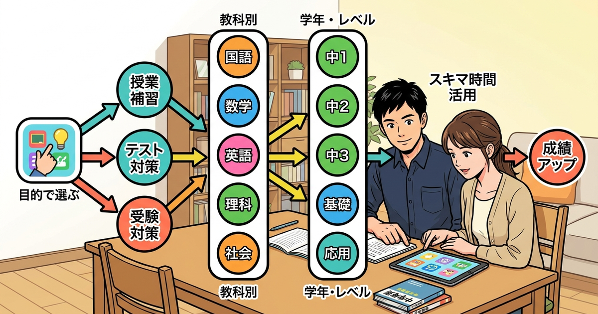 中学生向け学習アプリおすすめ一覧【教科・目的別】