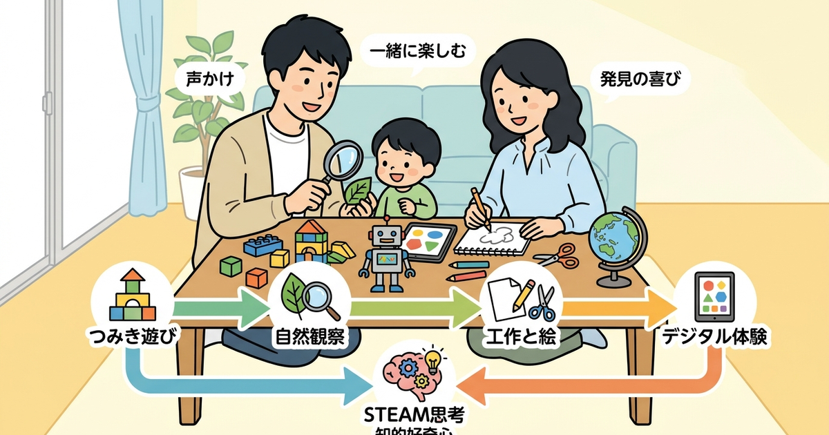 家庭で今すぐ始められるSTEAM実践の具体例