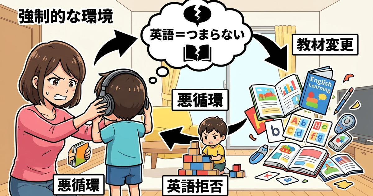 おうち英語の始め方を間違えると、子どもが「英語=つまらない」と学習する
